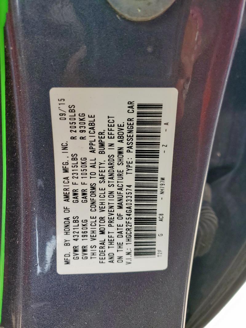 2016 HONDA ACCORD SPO 1HGCR2F54GA033574