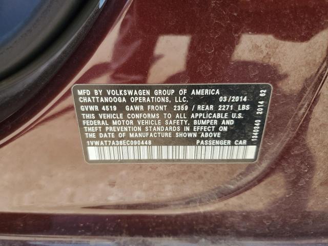 2014 VOLKSWAGEN PASSAT S - 1VWAT7A38EC090448