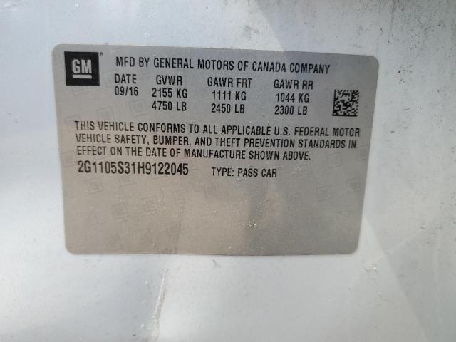 2017 CHEVROLET IMPALA 2G1105S31H9122045