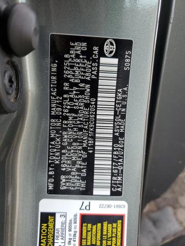 2012 TOYOTA CAMRY BASE - 4T1BF1FK9CU620540