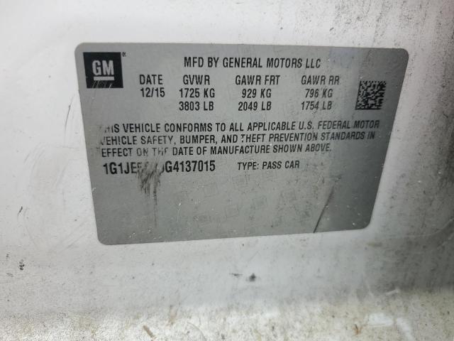 2016 CHEVROLET SONIC LTZ 1G1JE5SB9G4137015