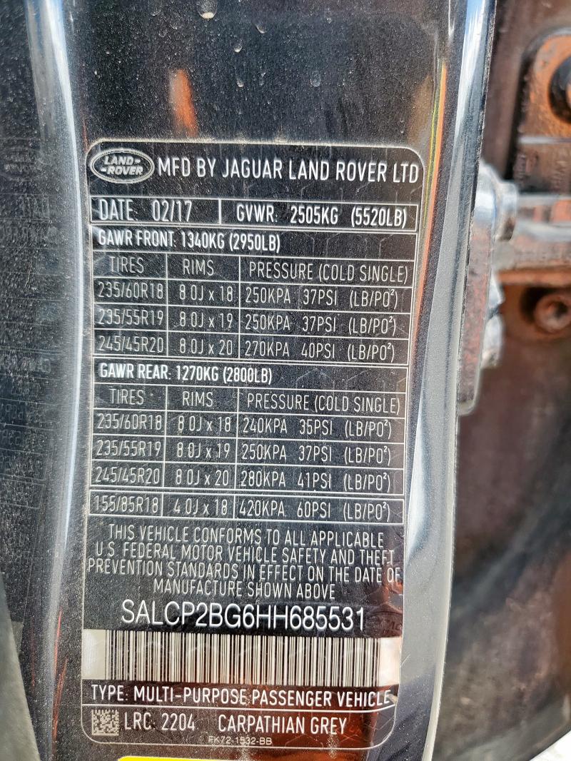 2017 LAND ROVER DISCOVERY SALCP2BG6HH685531