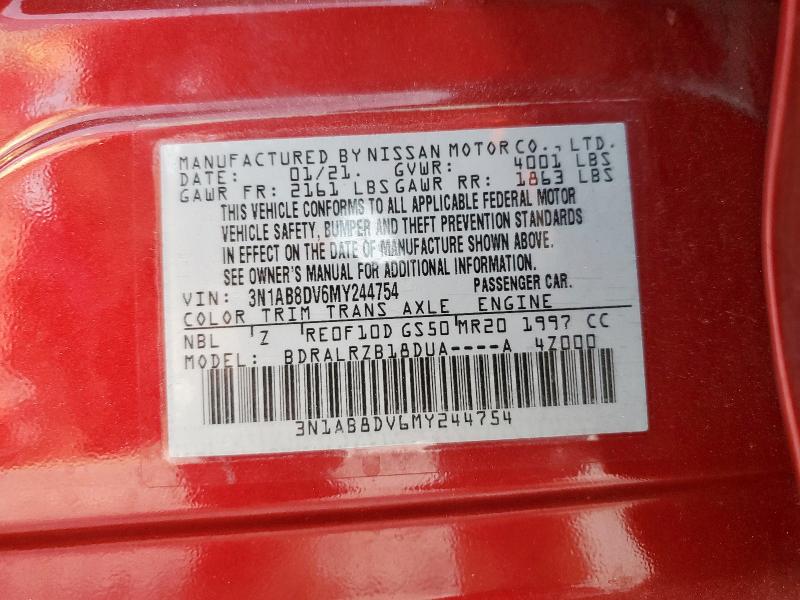 2021 NISSAN SENTRA SR 3N1AB8DV6MY244754