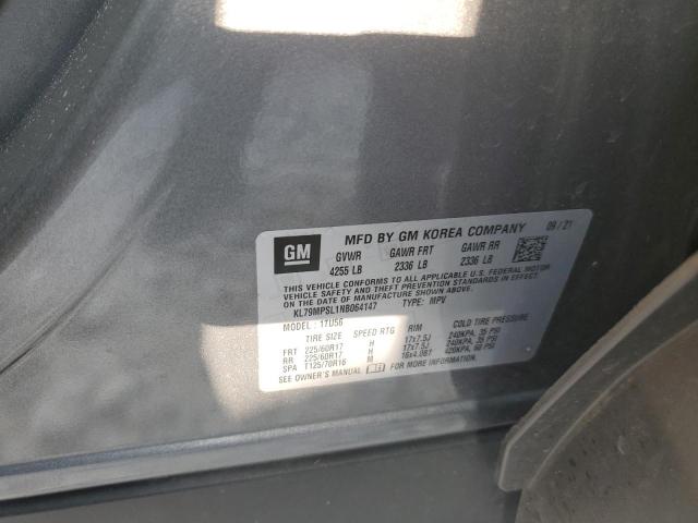 2022 CHEVROLET TRAILBLAZE KL79MPSL1NB064147