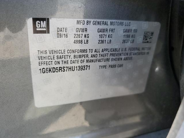 2017 CADILLAC CT6 LUXURY 1G6KD5RS7HU139371