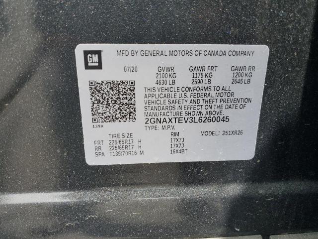 2020 CHEVROLET EQUINOX LT - 2GNAXTEV3L6260045
