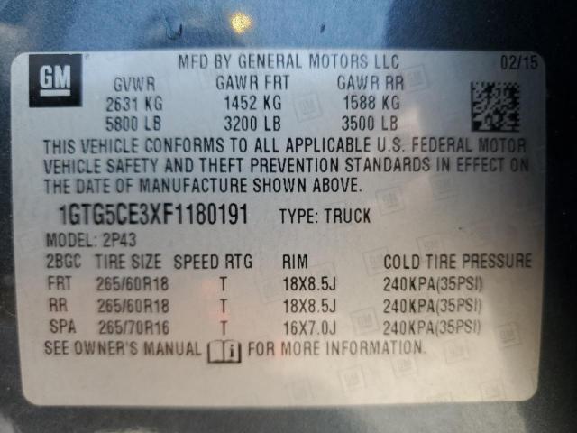 2015 GMC CANYON SLT 1GTG5CE3XF1180191