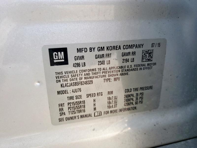 2015 BUICK ENCORE KL4CJASB5FB248329