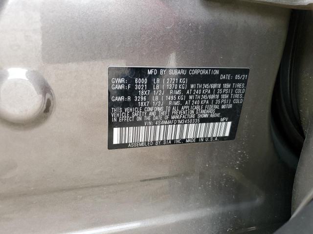 2021 SUBARU ASCENT PRE 4S4WMAFD1M3450335