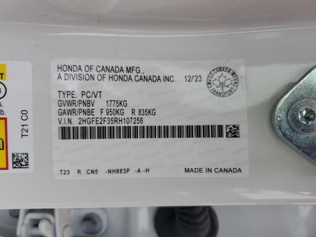 2024 HONDA CIVIC EX 2HGFE2F35RH107256