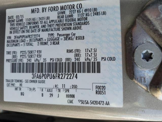 2015 FORD FUSION SE - 3FA6P0PU6FR272274