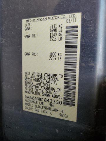 2011 NISSAN MAXIMA S - 1N4AA5AP8BC843350