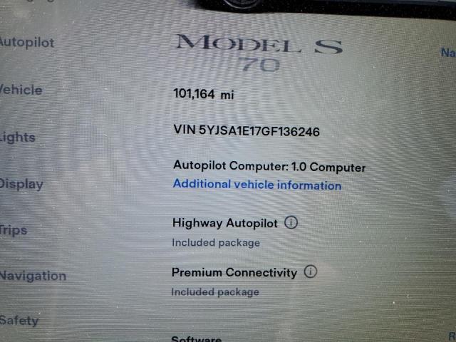2016 TESLA MODEL S 5YJSA1E17GF136246