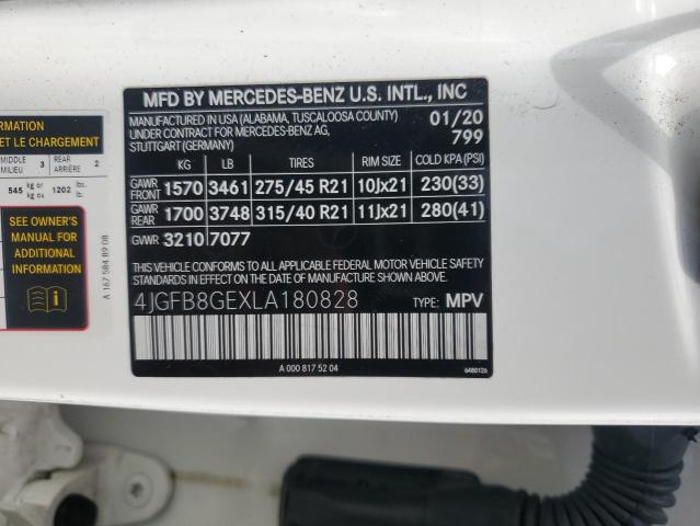 2020 MERCEDES-BENZ GLE 580 4M 4JGFB8GEXLA180828