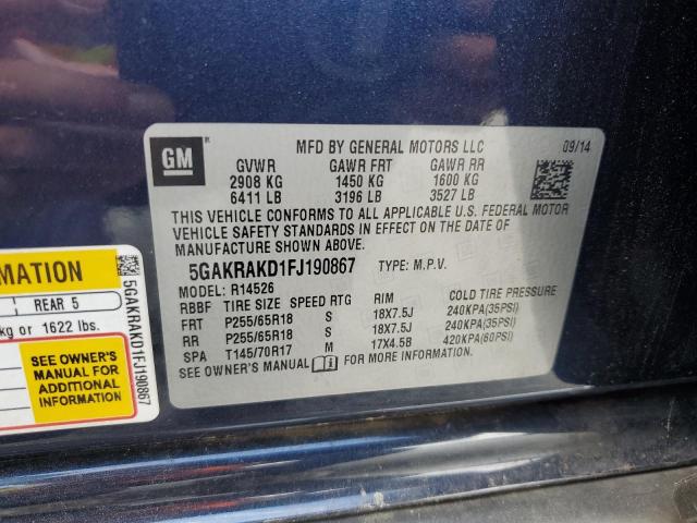 2015 BUICK ENCLAVE 5GAKRAKD1FJ190867
