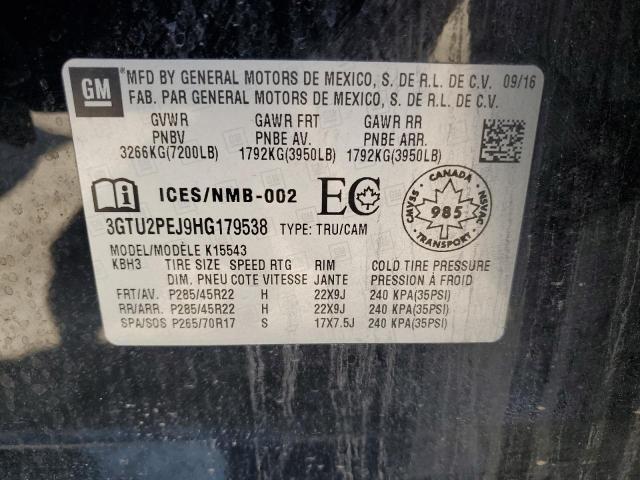 2017 GMC SIERRA K15 3GTU2PEJ9HG179538