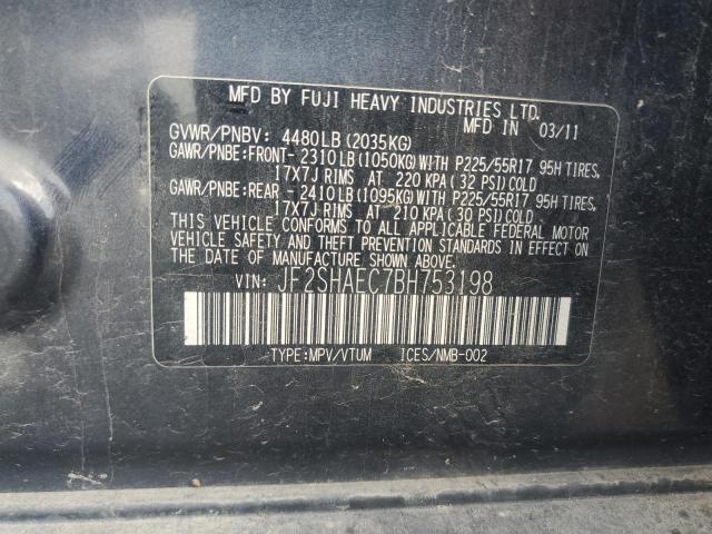 2011 SUBARU FORESTER L - JF2SHAEC7BH753198