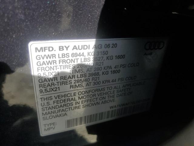 2020 AUDI SQ7 PRESTI WA1VWAF70LD012526