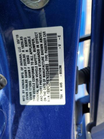 2019 HONDA CIVIC SPOR 19XFC2F87KE034893