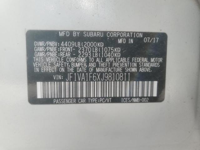 2018 SUBARU WRX LIMITE JF1VA1F6XJ9810811