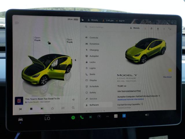 2022 TESLA MODEL Y 7SAYGDEE6NF437720