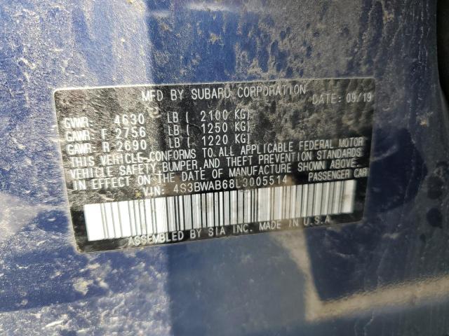 2020 SUBARU LEGACY 4S3BWAB68L3005514