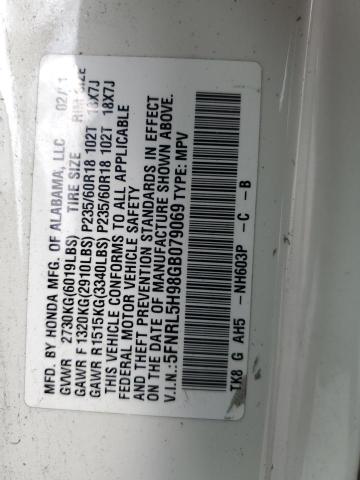 2016 HONDA ODYSSEY 5FNRL5H98GB079069