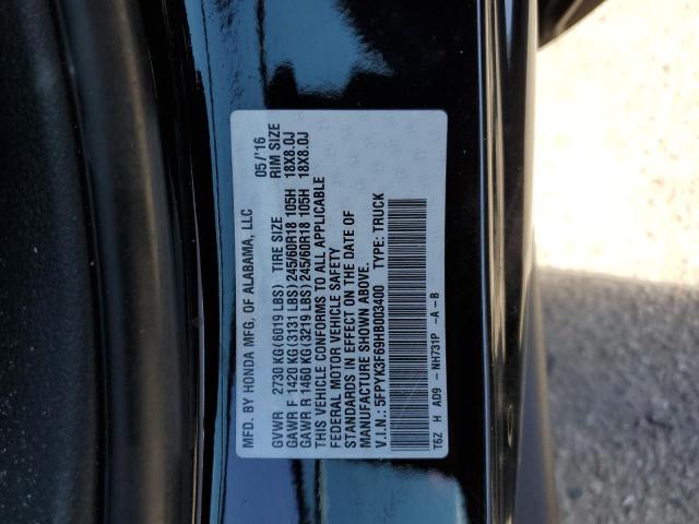 2017 HONDA RIDGELINE 5FPYK3F69HB003400