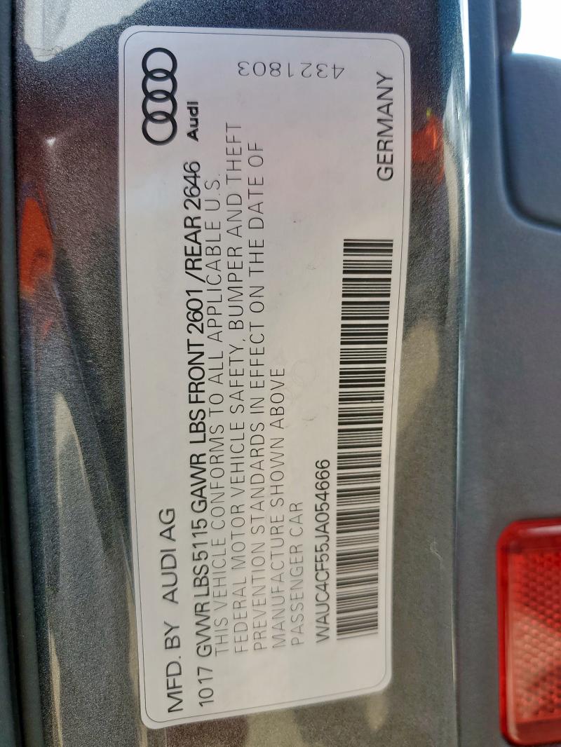 2018 AUDI S5 PRESTIG WAUC4CF55JA054666