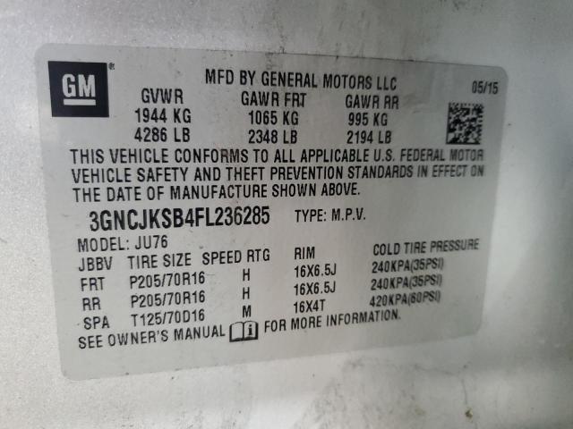 2015 CHEVROLET TRAX LS 3GNCJKSB4FL236285