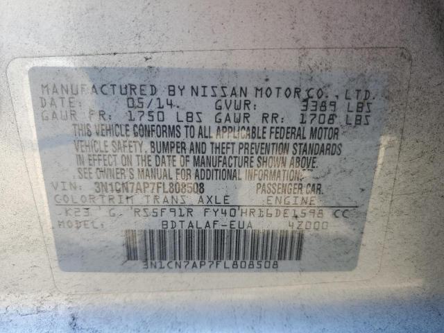 2015 NISSAN VERSA S 3N1CN7AP7FL808508