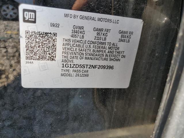 2022 CHEVROLET MALIBU LT - 1G1ZD5ST2NF209396