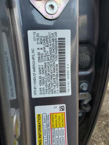 2019 HONDA ACCORD EXL 1HGCV1F55KA145198