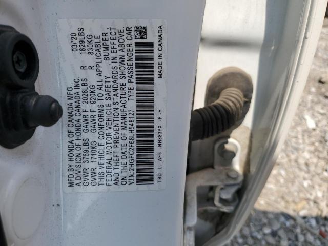 2020 HONDA CIVIC LX 2HGFC2F68LH548127