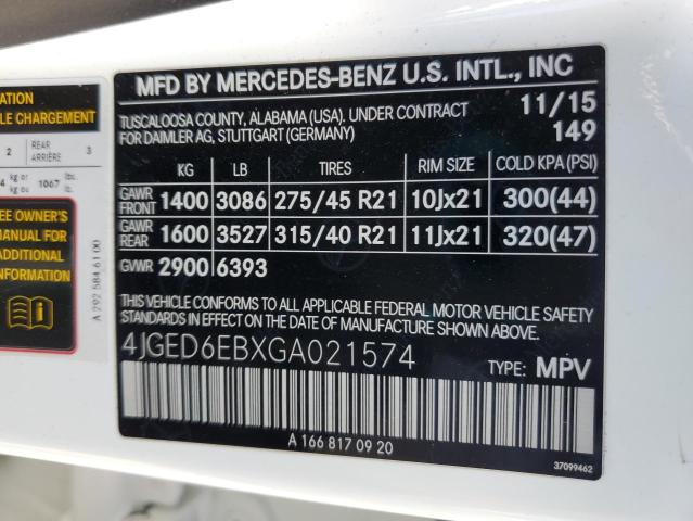 2016 MERCEDES-BENZ GLE COUPE 4JGED6EBXGA021574