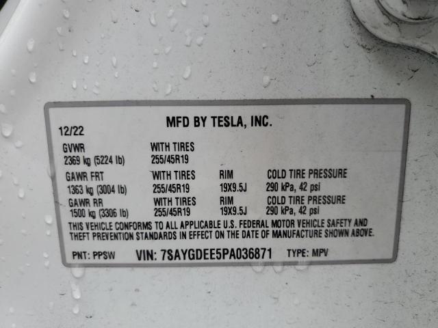 2023 TESLA MODEL Y 7SAYGDEE5PA036871