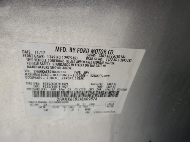 2018 FORD FLEX SEL 2FMHK6C82JBA09876