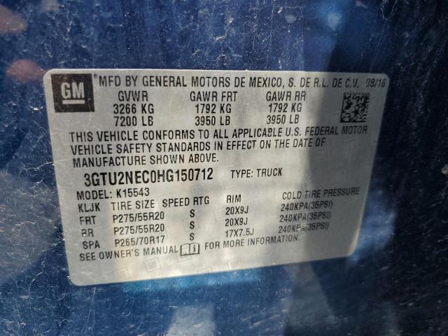 2017 GMC SIERRA K15 3GTU2NEC0HG150712