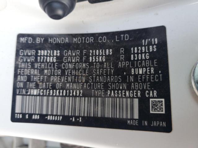 2019 HONDA CIVIC TOUR JHMFC1F93KX013492