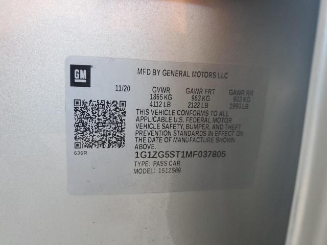 2021 CHEVROLET MALIBU RS - 1G1ZG5ST1MF037805
