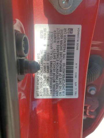 2020 HONDA CIVIC LX 2HGFC2F6XLH537193