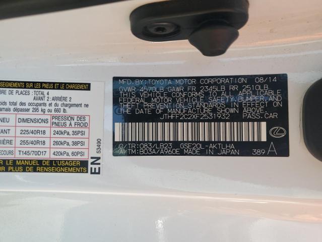 2015 LEXUS IS 250 JTHFF2C2XF2531932