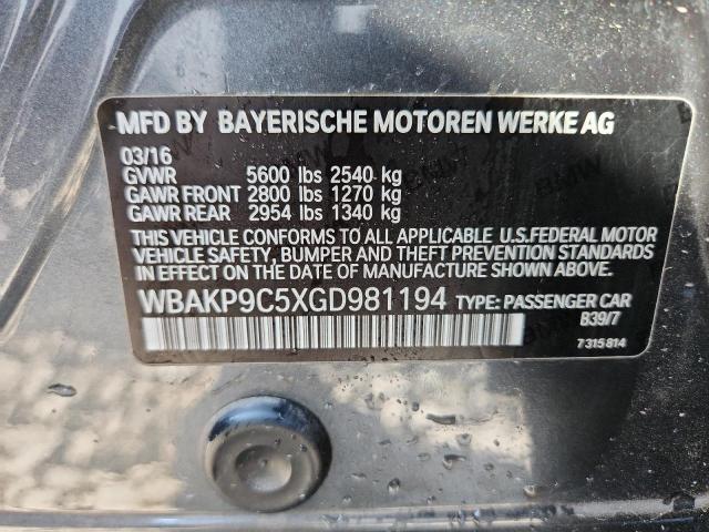 2016 BMW 550 XI WBAKP9C5XGD981194