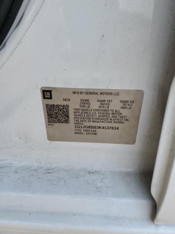 2019 CHEVROLET SONIC 1G1JG6SB3K4137634