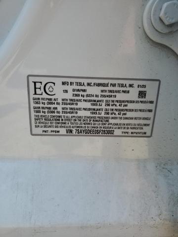 2025 TESLA MODEL Y 7SAYGDEE0SF283002