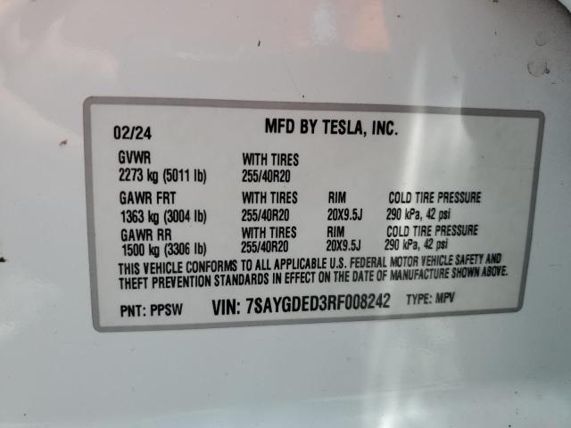 2024 TESLA MODEL Y 7SAYGDED3RF008242