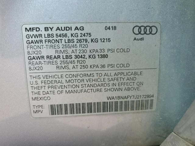 2018 AUDI Q5 PREMIUM - WA1BNAFY7J2172894