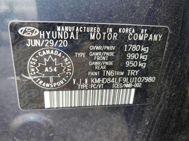 2020 HYUNDAI ELANTRA SE KMHD84LF9LU107980