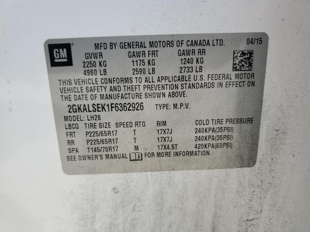 2015 GMC TERRAIN SL 2GKALSEK1F6362926