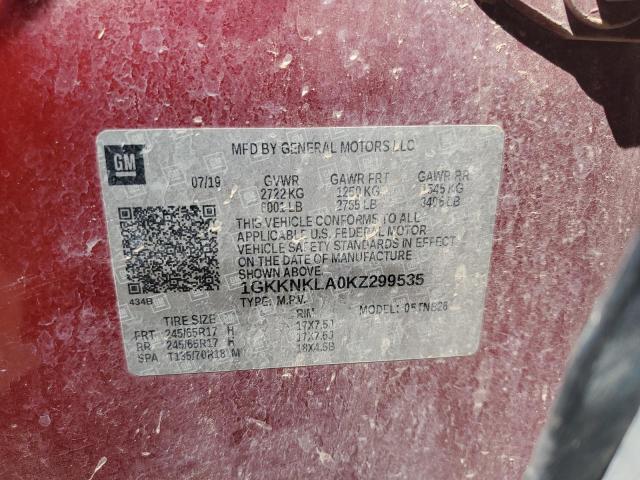 2019 GMC ACADIA SLE 1GKKNKLA0KZ299535